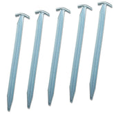 5 Stück Stahl Hering 30 cm - T-Profil - Felsnagel Zelthering harter Boden Zeltnagel Zeltpflock Erdspieß Camping Zubehör Outdoor Set