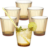 6 x Campingglas aus Acryl 360ml bunt - Trinkglas Acrylglas Wasserglas Kunststoff Camping Garten Echtglasoptik Picknick Becher Kinder Senioren Longdrink Coktail