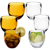 6x Campingglas aus Acryl 400ml - Weinglas ohne Stiel Acrylglas Wasserglas Kunststoff Camping Garten Echtglasoptik Picknick Becher Kinder Senioren Longdrink Coktail