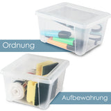 12 x Aufbewahrungsbox mit Deckel 2 Liter - 19x16x10 cm - transparent stapelbar LEBENSMITTELECHT - Kunststoff Box Kiste - Plastik Behälter Organizer - Büro Haushalt Küche Kinderzimmer Spielzeugkiste