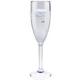 Campingglas Champagner Fluter Sektglas 150 ml BLAU klar Gläser - Champagnerglas für Camping Küche - Trinkkelch Goblet - elegantes Design - Outdoor Partyglas - Bruchfest Kunststoff Glas Kelch bruchfest