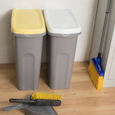 2x 25 Liter Mülleimer schmal grün Deckel Recycling Mülltrennung Abfalleimer Abfallbehälter Müll Küche rechteckig Abfallsammler Kunststoff Eimer Mülltonne Müllsackhalterung