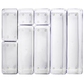 Schubladen Ordnungssystem 8 Teile 32x40 cm 4 Größen 5,5cm hoch klar transparent Antislip - Organizer für Schminktisch Kosmetik Bad Küche Kiste Besteck Aufbewahrungsbox Ordnungsbox Schubladeneinsatz