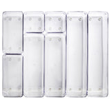 Schubladen Ordnungssystem 8 Teile 32x40 cm 4 Größen 5,5cm hoch klar transparent Antislip - Organizer für Schminktisch Kosmetik Bad Küche Kiste Besteck Aufbewahrungsbox Ordnungsbox Schubladeneinsatz