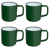 ABS Tassenset non-slip elegante Farben 4 Tassen á 350 ml - grün weiß Campinggeschirr Geschirr Personen Picknick Camping Outdoor