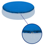 Poolabdeckung rund für Quick-up Pool D-366cm - mit Fixierseilen - 110g/qm PE - Wasserdicht - UV-stabil Poolabdeckplane Sonnenschutz Cover Swimmingpool Familienpool Poolzubehör Planschbecken