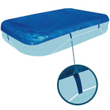 Poolabdeckung rechteckig für Family Pool 305x183cm - mit Fixierseil - 110g/qm PE - Wasserdicht - UV-stabil Poolabdeckplane - aufblasbar - Abdeckung Swimmingpool Poolzubehör Planschbecken