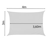 Sonnensegel 3x4 rechteckig - creme - Sonnenschutz atmungsaktiv - UV-Schutz Garten Terasse Camping
