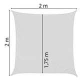 Sonnensegel 2x2 quadratisch - blau - Sonnenschutz wasserabweisend - UV-Schutz Garten Terasse Camping