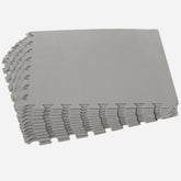Bodenmatte Grau 50x50x0,5 cm - mit Rand - EVA - Poolmatte Pool Unterlage Fitness Sportmatte