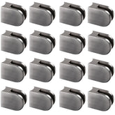 16x Edelstahl Glashalter halbrund für 8 mm Glas - Glasklemme rund für Rundrohre Geländer Sicherung