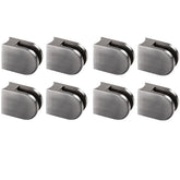 8x Edelstahl Glashalter halbrund für 8 mm Glas - Glasklemme rund für Rundrohre Geländer Sicherung