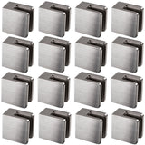 16x Edelstahl Glashalter eckig für 6 mm Glas - Glasklemme flach für gerade Flächen Geländer Sicherung