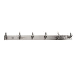 Hakenleiste mit 6 Pin-Haken - Edelstahl Garderobe - Wandhaken zum Bohren Silber
