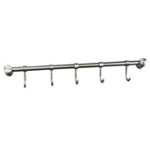 Hakenleiste mit 5 flexiblen Haken - Edelstahl Garderobe - Wandhaken zum Bohren Silber