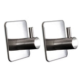 2x Wandhaken - 3M selbstklebend - Edelstahl Haken - Handtuchhaken ohne Bohren Wandhalterung universal Huthaken Klebehaken