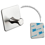 4x Wandhaken - 3M selbstklebend - Edelstahl Haken - Handtuchhaken ohne Bohren Wandhalterung universal Huthaken Klebehaken