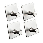 4x Wandhaken - 3M selbstklebend - Edelstahl Haken - Handtuchhaken ohne Bohren Wandhalterung universal Huthaken Klebehaken