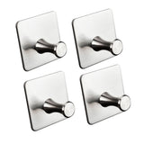 4x Wandhaken - 3M selbstklebend - Edelstahl Haken - Handtuchhaken ohne Bohren Wandhalterung universal Huthaken Klebehaken