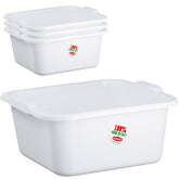 4x Schüssel 7 Liter quadratisch 30x30x14 cm weiß - aus PP-Kunststoff - Universal Haushaltsschüssel Waschschüssel Küchenschüssel Spülschüssel Kunststoff Fußbad Pflege - nestbar