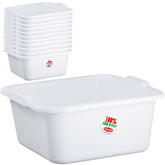 12x Schüssel 16 Liter quadratisch 38x37x18 cm weiß - aus PP-Kunststoff - Universal Haushaltsschüssel Waschschüssel Küchenschüssel Spülschüssel Kunststoff Fußbad Pflege - nestbar