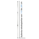Aluminium Zeltstange - mit Spitze - stufenlos Teleskopstange 90-230 / 110-280 cm Aufstellstange - Tarpstange - Camping Zubehör