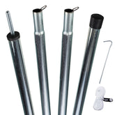 2 Stück Zeltstange - Dachstangen mit Spitze - 2 m - Aufstellstange - Tarpstange Vorzelt Camping Zubehör
