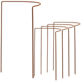 Pflanzenstütze Staudenstütze halbrund Edelrost - Ø 38 cm - 100 cm hoch aus 5mm unbehandeltem Stahldraht - Rost Roheisen Für den Garten - Metall - Buschstütze - Staudenstütze Pflanzbogen Staudenhalter Rankhilfe Pflanzenring