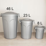 Mülltonne Futtertonne mit verschließbarem Deckel silber - 8 Liter - Windeleimer Müllbehälter Aufbewahrung Mülltrennung Lebensmittelecht Futterbehälter Oskartonne
