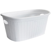 Wäschekorb 35 Liter mit 2 Griffen - 57x37x27 cm Rattan-Design ohne Löcher - Haushaltskorb Wäschewanne Tragekorb Wäschesammler Wäschesortierer Wäschebox - Aufbewahrung Kunststoff