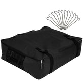Aufbewahrungstasche für Zelt Teppich - 45x35x15 cm - mit 12 Heringen - Transport Tasche - Zeltteppich schwarz - 420D Polyester - wasserdicht