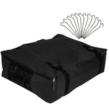 Aufbewahrungstasche für Zelt Teppich - 45x35x15 cm - mit 12 Heringen - Transport Tasche - Zeltteppich schwarz - 420D Polyester - wasserdicht