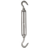 Edelstahl Spannschloss Spannschraube D-4mm - M4 - beidseitigen Haken - V2A - Seilspanner Segelspanner für Drahtseil - 10-14cm lang Wantenspanner Bruchlast 100 kg