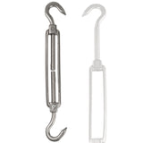 8x Edelstahl Spannschloss Spannschraube D-4mm - M4 - beidseitigen Haken - V2A Seilspanner Segelspanner für Drahtseil - 10-14cm lang Wantenspanner Bruchlast 100 kg