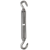 Edelstahl Spannschloss Spannschraube D-10mm - M10 - beidseitig Haken - V2A - Seilspanner Segelspanner für Drahtseil - 22-34 cm lang Wantenspanner Bruchlast 800kg