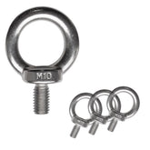 4x Edelstahl M10x17mm Ringschraube V2A 304 Ösenschraube Traglast 600 kg Augbolzen Augenschraube geschlossen Heberingschraube Augschraube Schraubösen Ringbolzen Ösenbolze Eye bolt Ähnlich-DIN580