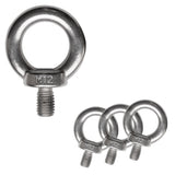 4x Edelstahl M12x20mm Ringschraube V2A 304 - Ösenschraube Traglast 1000 kg Augbolzen Augenschraube geschlossen Heberingschraube Augschraube Schraubösen Ringbolzen Ösenbolze Eye bolt Ähnlich-DIN580