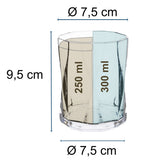 Campingglas aus Acryl 300ml/450ml bunt - 4 Personen - Trinkglas Acrylglas Wasserglas Kunststoff Camping Garten Echtglasoptik Picknick Becher Kinder Senioren Longdrink Coktail