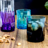 6x Halloween Party Gläser aus Acryl 300ml LILA - Tischdeko Trinkglas Acrylglas Kunststoff Wasserglas Garten Echtglasoptik Picknick Becher Kinder Senioren Longdrink Coktail
