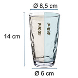 Campingglas aus Acryl 320/460ml klar - Trinkglas Acrylglas Wasserglas Kunststoff Camping Garten Echtglasoptik Picknick Becher Kinder Senioren Longdrink Coktail