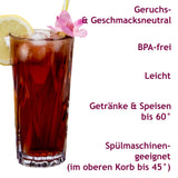 6x Campingglas aus Acryl 450ml klar - Trinkglas Acrylglas Kunststoff Wasserglas Camping Garten Echtglasoptik Picknick Becher Kinder Senioren Longdrink Coktail