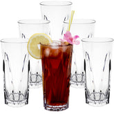 6x Campingglas aus Acryl 450ml klar - Trinkglas Acrylglas Kunststoff Wasserglas Camping Garten Echtglasoptik Picknick Becher Kinder Senioren Longdrink Coktail