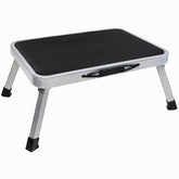Trittstuffe Wohnwagen Wohnmobil Klappbar mit Tragegriff 38x26cm - 1-Stufig 17cm hoch - 150kg Traglast Einstieg Tritthilfe Trittleiter Tritthocker Stahl Tritt Stufe Camping Leiter Caravan Senioren
