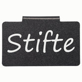 Etikettenhalter aus PVC in Schwarz 4x7cm - Beschriftungsclip für Aufbewahrungsboxen für Regal Schubladen Schranktüren bis 1,5cm zum Einhängen Aufstecken Korbetiketten