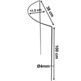 Pflanzenstütze Staudenstütze halbrund grau - Ø 38 cm - 100 cm hoch - aus 4mm kunststoffummantelten Draht - Für den Garten - Metall - Buschstütze - Staudenstütze - Pflanzbogen Staudenhalter Rankhilfe Pflanzenring