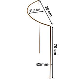 Pflanzenstütze Staudenstütze halbrund Edelrost - Ø 38 cm - 70 cm hoch aus 5mm unbehandeltem Stahldraht - Rost Roheisen Für den Garten - Metall - Buschstütze - Staudenstütze Pflanzbogen Staudenhalter Rankhilfe Pflanzenring