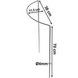Edelstahl Pflanzenstütze Staudenstütze halbrund - Ø 38 cm - 70 cm hoch aus 4mm Edelstahl Draht - Für den Garten - Metal - Buschstütze - Staudenstütze - Pflanzbogen Staudenhalter Rankhilfe Pflanzenring