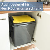 3x 50 Liter Mülltonne Schwarz Recyclingtonne 40x40x50cm mit abnehmbarem Klappdeckel - Küche Mistkübel Trash Bin Gelber Sack Groß Küchenabfalleimer Papiermülleimer