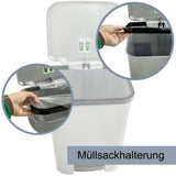 Mülleimer Treteimer 37 Liter eckig 30x33x59cm Kunststoff - Pedal zum Öffnen und Schliessen - Küche Pedaleimer Papierkorb Eimer Abfalleimer Abfallbehälter Mülltonne Müll Mistkübel