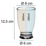 Melamin Geschirr Set Jesolo Blau für 2 Personen - 8 Teile - mit klarem Trinkglas 380ml - aus Acryl Steingutoptik Campinggeschirr